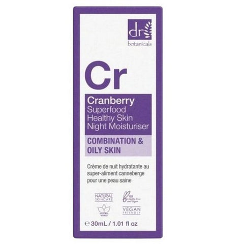 Dr Botanicals, CR Night Moisturiser Cranberry, 1.01 Oz