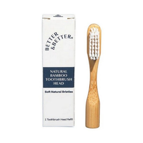 Better & Better, Natural Bamboo Toothbrush Head, Soft Bristles, 1 Each