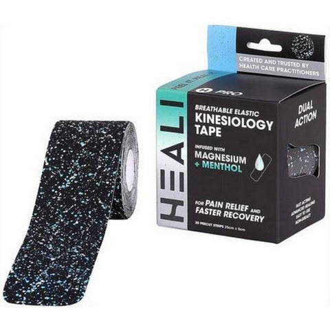 Heali, Kinesiology Tape Infused With Magnesium And Menthol Blue Splatter, 1 Count