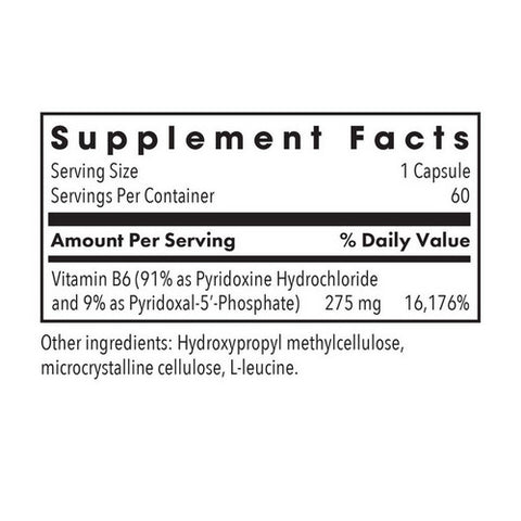 Nutricology/ Allergy Research Group, Pyridoxine P5P Vitamin B6, 60 Veg Caps
