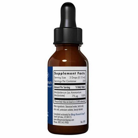 Nutricology/ Allergy Research Group, Liquid Molybdenum, 30 Ml