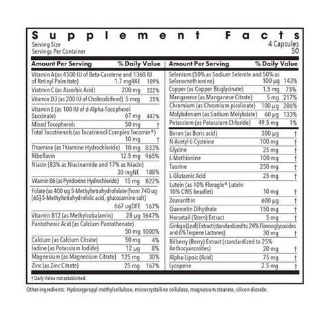 Nutricology/ Allergy Research Group, OcuDyne II With QuatreActiv Folate And FloraGLO Lutein, 200 Veg Caps