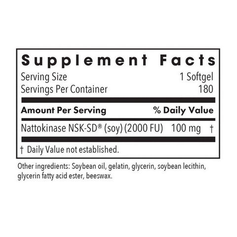 Nutricology/ Allergy Research Group, Nattokinase NSK-SD 2000 Fibrinolytic Units, 100 Mg, 60 Softgels