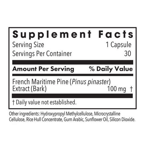 Nutricology/ Allergy Research Group, Pycnogenol 100 Original French Maritime Pine Back Extract, 30 Veg Caps