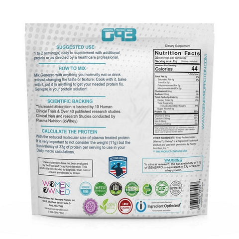 Genepro Protein, Original Protein Unflavored, 325 Grams