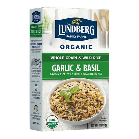 Lundberg, Organic Whole Grain Garlic And Basil Rice And Wild Rice, 6 Oz (Case Of 6)