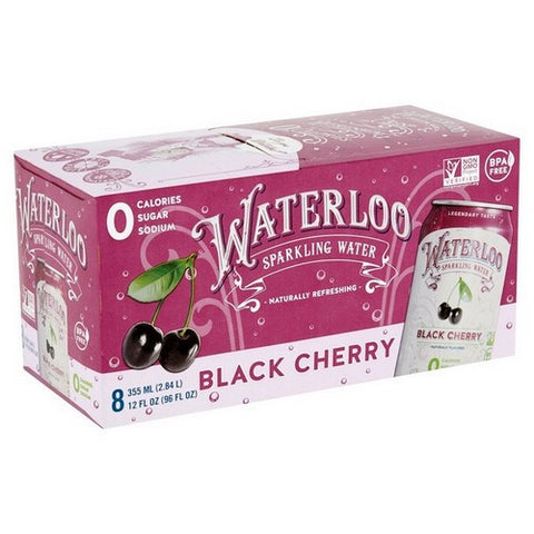 Waterloo Sparkling Water, Sparkling Water Black Cherry, 96 Oz (Case Of 3)