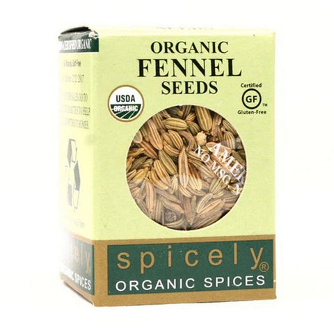 Spicely Organics, Organic Fennel Seeds Whole, 0.3 Oz (Case Of 6)