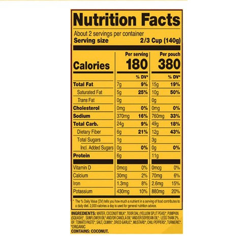 Tasty Bite, Organic Coconut Squash Dal, 10 Oz (Case Of 6)