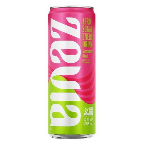 Zevia, Zero Calorie Energy Strawberry Kiwi Drink, 12 Oz (Case Of 12)