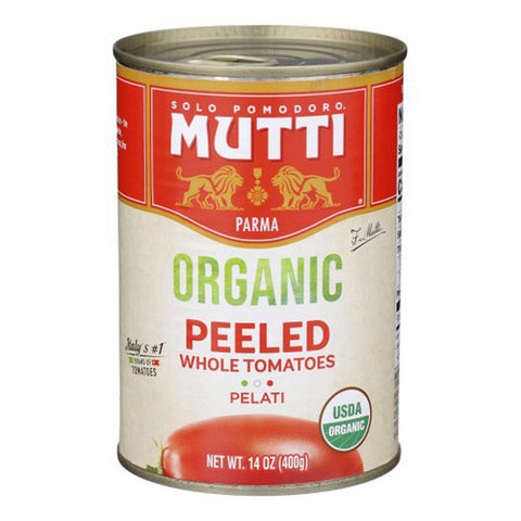 Mutti, Organic Whole Peeled Tomatoes Pelati, 14 Oz (Case Of 6)