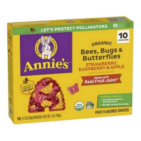 Annie's Homegrown, Organic Bees Bugs & Butterflies Fruit Snacks, 7 Oz (Case Of 8)