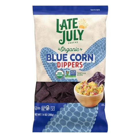 Late July, Blue Corn Dippers Tortilla Chips, 7.4 Oz (Case Of 9)
