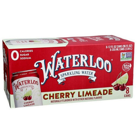 Waterloo Sparkling Water, Sparkling Water Cherry Limeade, 96 Oz (Case Of 3)