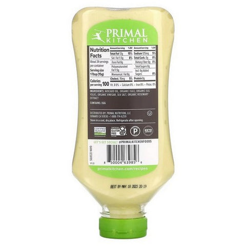 Primal Kitchen, Squeeze Mayo Made With Avocado Oil, 17 Oz (Case Of 6)