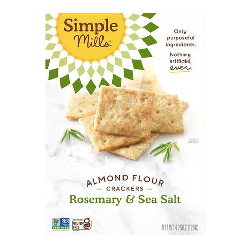 Simple Mills, Almond Flour Crackers Family Size Rosemary Sea Salt, 7 Oz (Case Of 6)