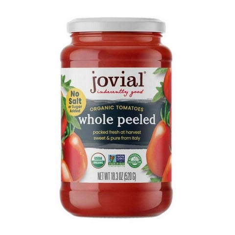 Jovial, Organic Whole Peeled Tomatoes, 18.3 Oz(Case Of 6)