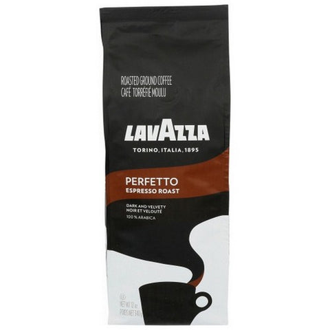 Lavazza, Perfetto Dark Roast Ground Coffee, 12 Oz(Case Of 6)