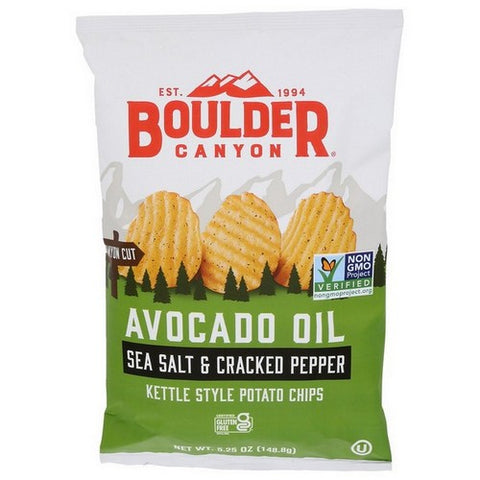 Boulder Canyon, Avocado Oil Sea Salt And Cracked Pepper Kettle Chips, 5.25 Oz(Case Of 12)