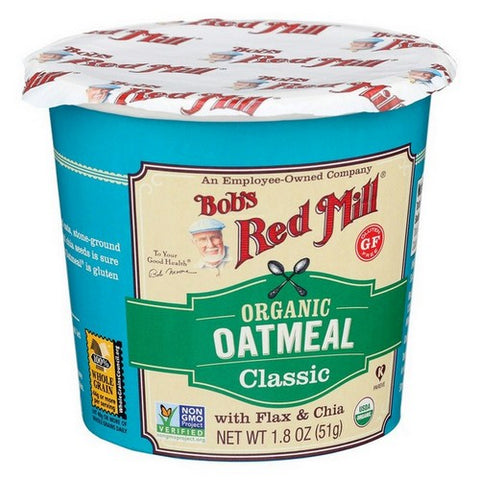 Bobs Red Mill, Classic Organic Oatmeal Cup, 1.8 Oz(Case Of 12)