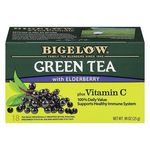 Bigelow, Green Tea With Elderberry plus Vitamin C Tea, 0.9 Oz(Case Of 6)