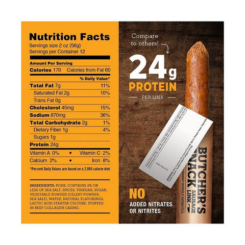 4505 Meats, Original Butchers Snack Stick, 2 Oz(Case Of 12)