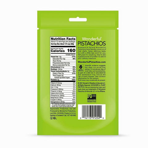 Wonderful Pistachios, Pistachios Roasted And Salted No Shells, 12 Oz(Case Of 12)