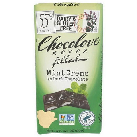 Chocolove, Mint Creme In Dark Chocolate, 3.2 Oz(Case Of 10)