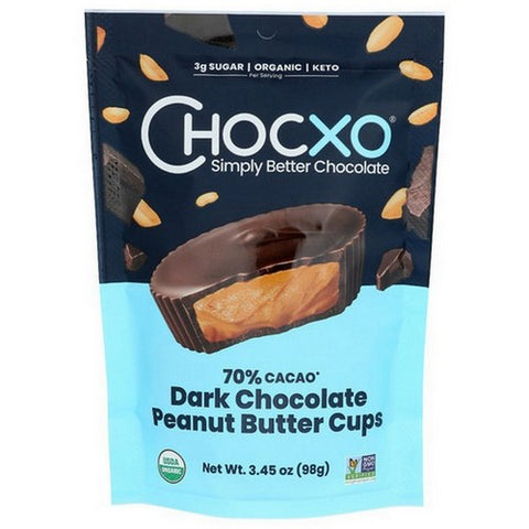 Chocxo, Dark Chocolate Peanut Butter Cup, 3.45 Oz(Case Of 6)