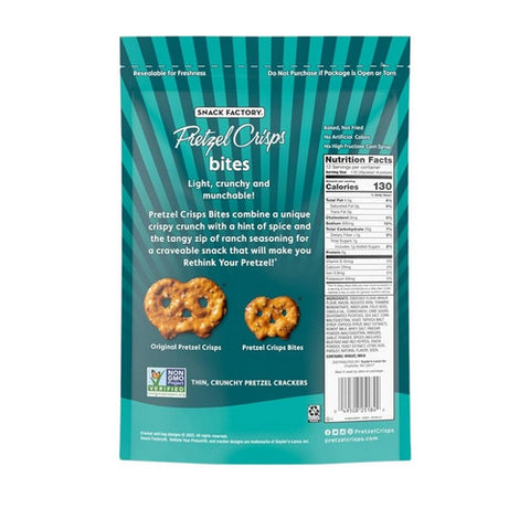 Snack Factory, Spicy Ranch Pretzel Crisps Bites, 12 Oz(Case Of 12)