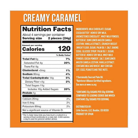 Little Secrets Llc, Mini Chocolates Cookie Bars Creamy Caramel, 3.4 Oz(Case Of 6)