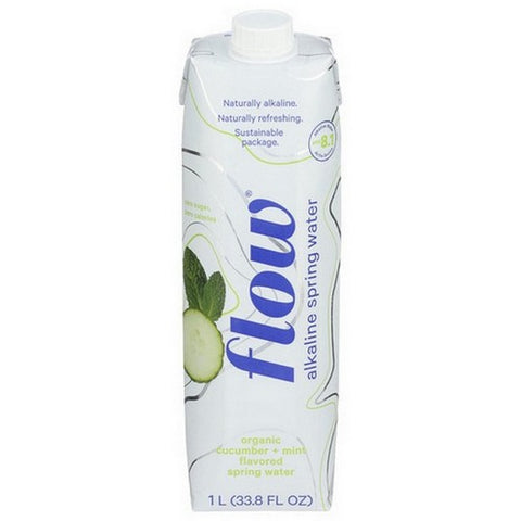 Flow Water, Alkaline Water Cucumber Mint, 33.8 Oz(Case Of 12)