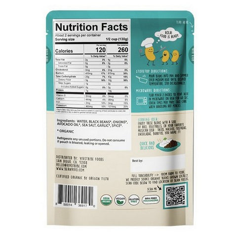 Beanvivo, Organic Black Beans Baja, 10 Oz (Case Of 6)