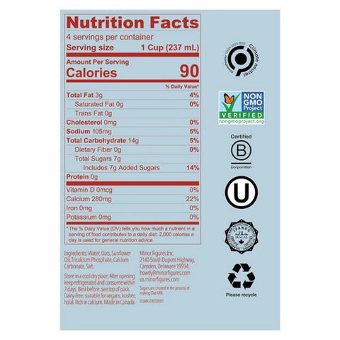 Minor Figures, Light Barista Oat Milk, 32 Oz (Case Of 6)