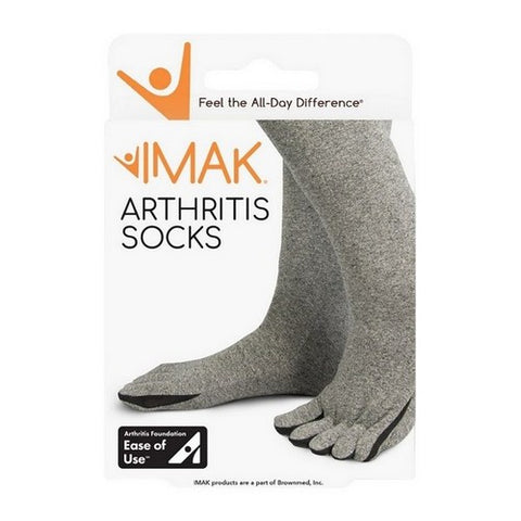 Brownmed, Arthritis Socks Compression Calf High Large Gray Closed Toe, 1 Count
