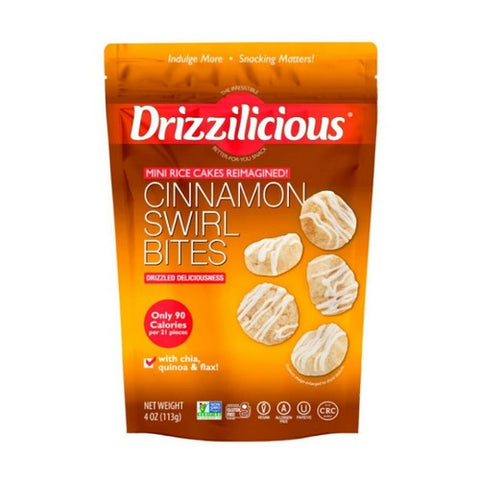 Drizzilicious, Mini Rice Crisp Cinnamon Swirl, 4 Oz(Case Of 6)
