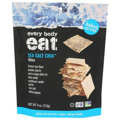 Every Body Eat, Sea Salt Chia Thins, 4 Oz(Case Of 6)
