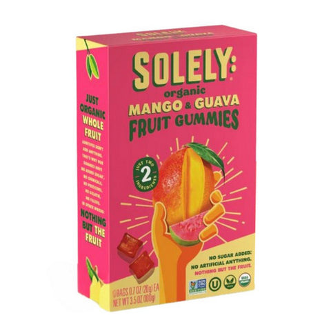 Solely, Organic Mango And Guava Fruit Gummies, 3.5 Oz(Case Of 8)