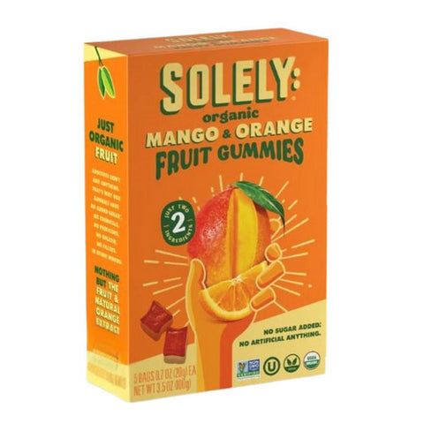 Solely, Organic Mango And Orange Whole Fruit Gummies, 3.5 Oz(Case Of 8)