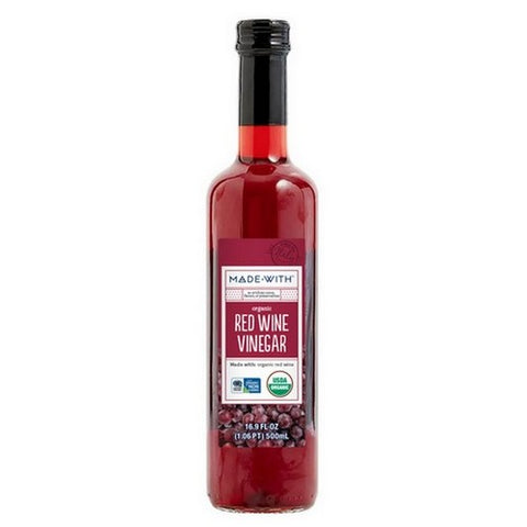 Made With, All Natural Organic Red Wine Vinegar, 16.9 Oz(Case Of 12)