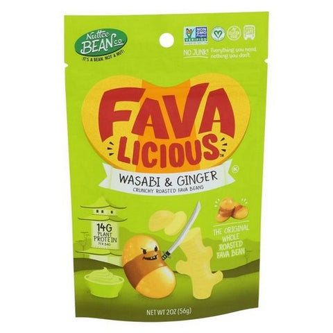 Fava Licious, Wasabi And Ginger Crunchy Roasted Beans, 2 Oz(Case Of 12)