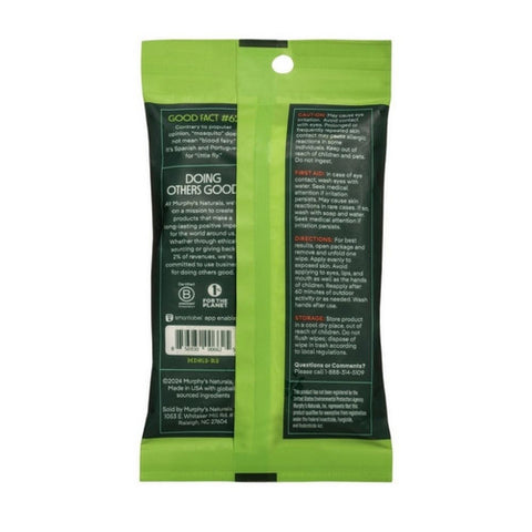 Murphys Naturals, Mosquito Repellent Wipes, 10 Count(Case Of 6)