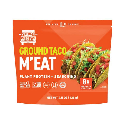 Rollingreens, Ground Taco Plant Based Meeat, 4.5 Oz(Case Of 12)