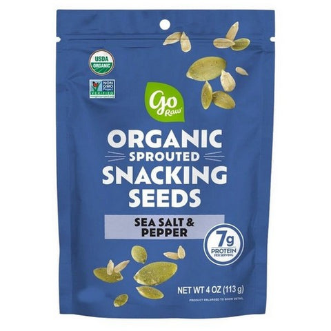 Go Raw, Sprouted Organic Snacking Seeds Sea Salt and Pepper, 4 Oz(Case Of 6)