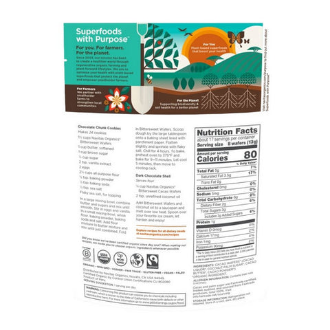 Navitas Organics, Organic Cacao Wafers Bittersweet, 8 Oz(Case Of 6)