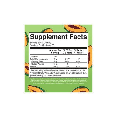 MaryRuth's, Organics Kids Fiber Papaya, 60 Gummies