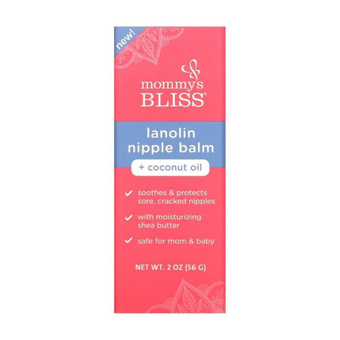 Mommys bliss, Lanolin Nipple Balm Breastfeeding Cream with Coconut Oil And Shea Butter, 2 Oz