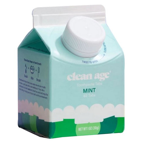 Clean Age, Mint Toothpaste Tabs, 62 Count