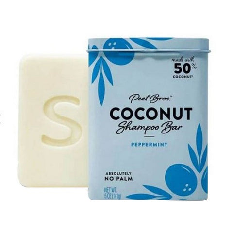 Peet Bros, Coconut Shampoo Bar Peppermint, 5 Oz