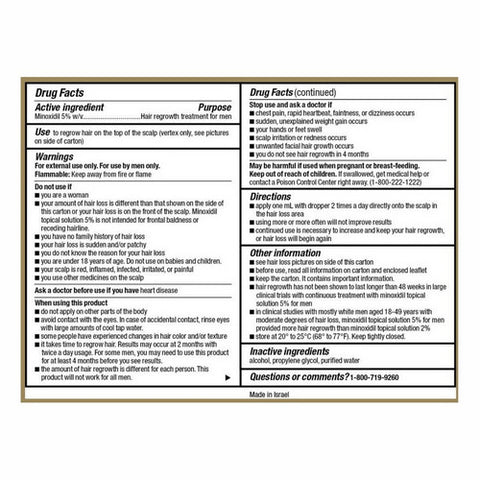 ScarAway, Minoxidil Topical Solution 5% Hair Regrowth Treatment For Men, 180 mL